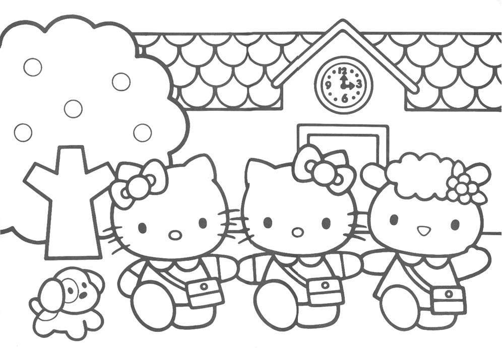 free hello kitty colouring pages. Hello Kitty - Downloads (Coloring Pages)
