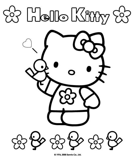 hello kitty coloring pages to print. Hello Kitty 1